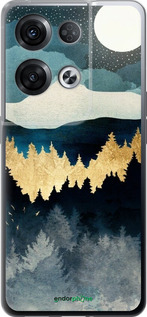 Силиконовый чехол Ночной пейзаж с лесом и горами для Oppo Reno8 Pro 5G - 6493u-2615 изображение 