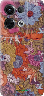 Силиконовый чехол Абстрактные цветы для Oppo Reno8 Pro 5G - 6526u-2615 изображение 