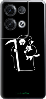 Силіконовий чехол Мінімалістичний арт: смерть та кішка для Oppo Reno8 Pro 5G - 6529u-2615 изображение 