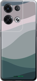 Силиконовый чехол С фиолетовым и бирюзовым ретро-стилем и волнами для Oppo Reno8 Pro 5G - 6533u-2615 изображение 