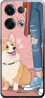 Силиконовый чехол Корги 3 для Oppo Reno8 Pro 5G - 6707u-2615 изображение 