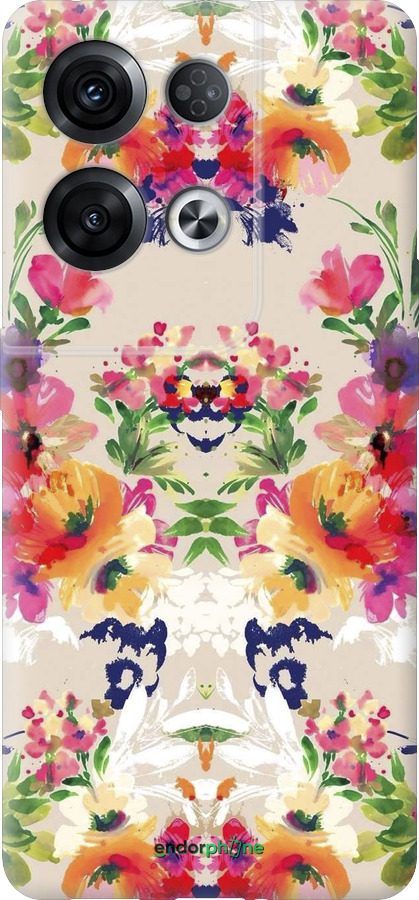 Силиконовый чехол Цветочный узор для Oppo Reno8 Pro 5G - 1083u-2615 изображение 
