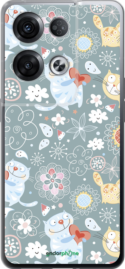 Силіконовий чехол Кошенята v3 для Oppo Reno8 Pro 5G - 1223u-2615 изображение 