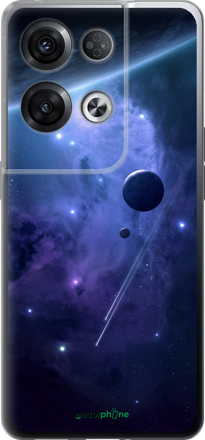 Силіконовий чехол Планети в синьому космосі для Oppo Reno8 Pro 5G - 171u-2615 изображение 