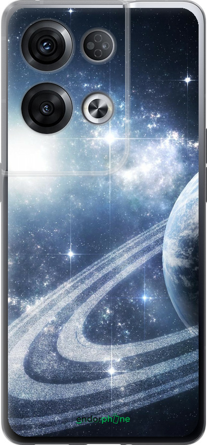 Силиконовый чехол Кольца Сатурна для Oppo Reno8 Pro 5G - 173u-2615 изображение 