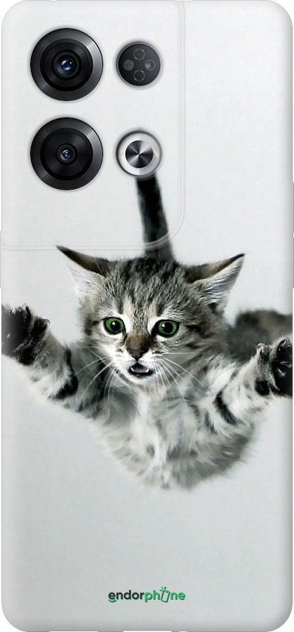 Силиконовый чехол Летящий котёнок для Oppo Reno8 Pro 5G - 2322u-2615 изображение 