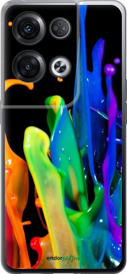 Силиконовый чехол брызги краски для Oppo Reno8 Pro 5G - 3957u-2615 изображение 