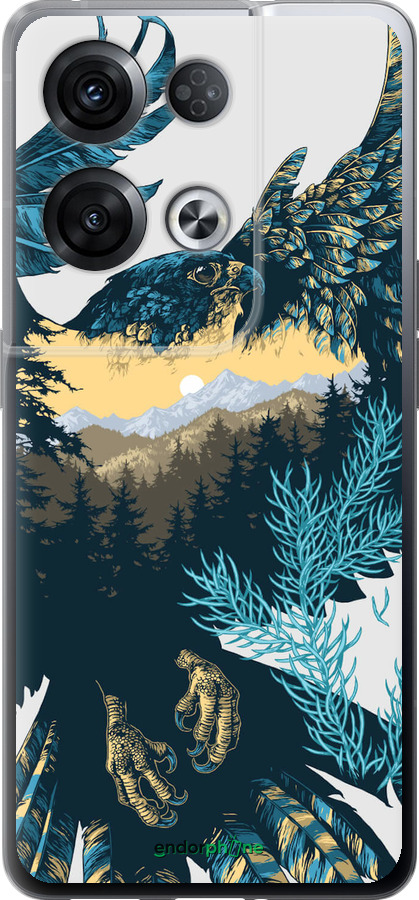 Силиконовый чехол Арт-орел на фоне природы для Oppo Reno8 Pro 5G - 3983u-2615 изображение 