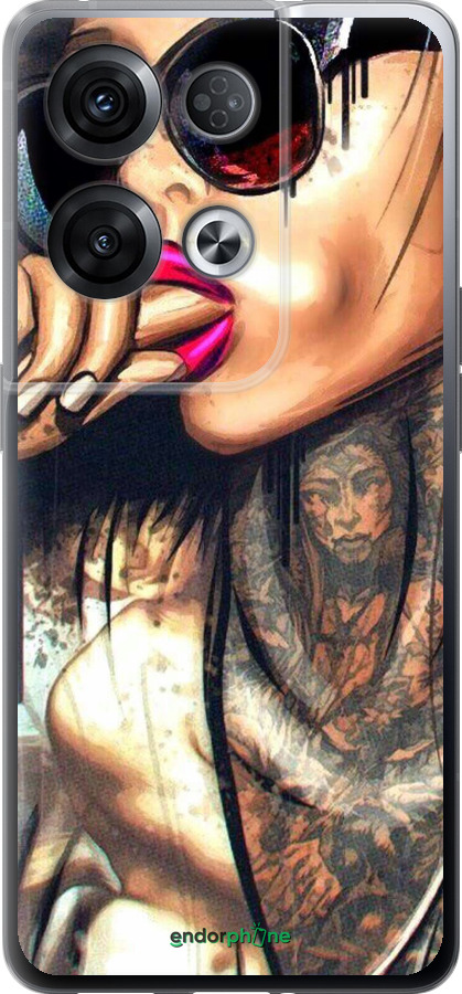 Силіконовий чехол Дівчина в тату для Oppo Reno8 Pro 5G - 4001u-2615 изображение 