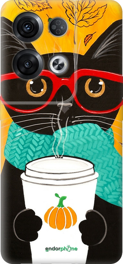Силіконовий чехол Осінній кіт для Oppo Reno8 Pro 5G - 4026u-2615 изображение 