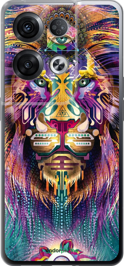 Силиконовый чехол Люминесцентный лев для Oppo Reno8 Pro 5G - 4037u-2615 изображение 