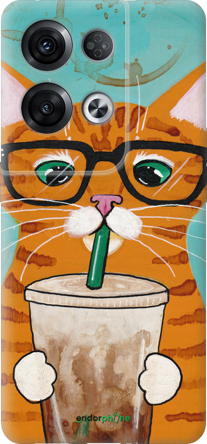 Силиконовый чехол Зеленоглазый кот в очках для Oppo Reno8 Pro 5G - 4054u-2615 изображение 