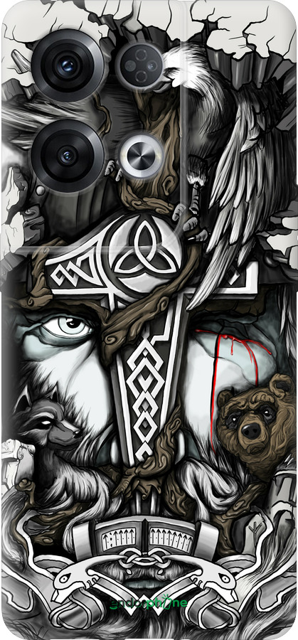 Силіконовий чехол Тату Вікінг для Oppo Reno8 Pro 5G - 4098u-2615 изображение 