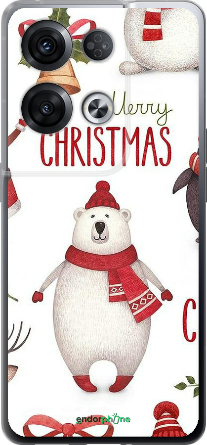 Силіконовий чехол Merry Christmas для Oppo Reno8 Pro 5G - 4106u-2615 изображение 