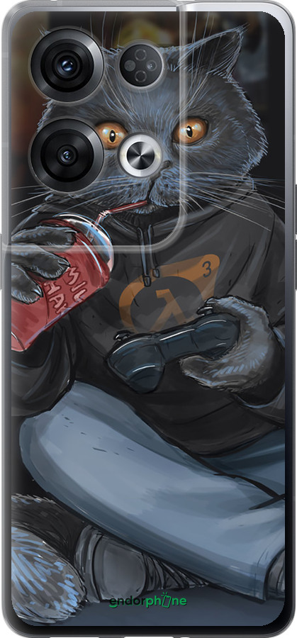 Силиконовый чехол gamer cat для Oppo Reno8 Pro 5G - 4140u-2615 изображение 
