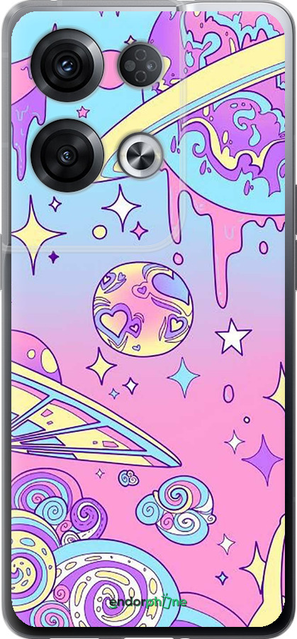 Силиконовый чехол Розовая галактика для Oppo Reno8 Pro 5G - 4146u-2615 изображение 