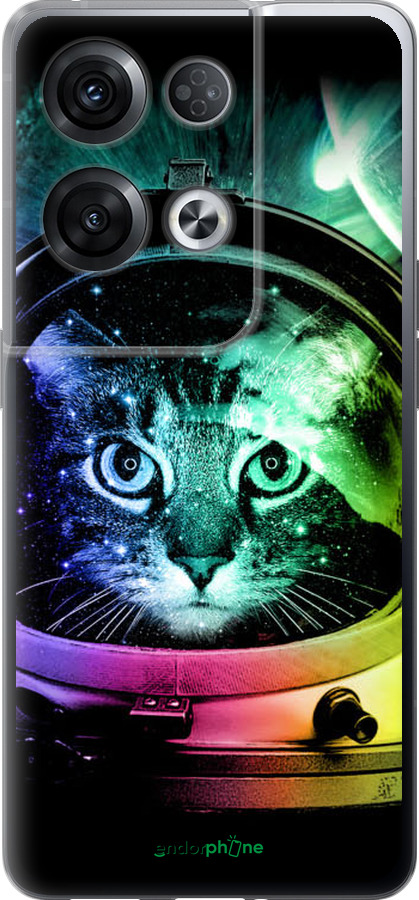 Силіконовий чехол Кіт-астронавт для Oppo Reno8 Pro 5G - 4154u-2615 изображение 