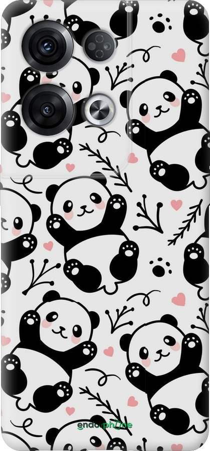 Силиконовый чехол Панды для Oppo Reno8 Pro 5G - 4318u-2615 изображение 