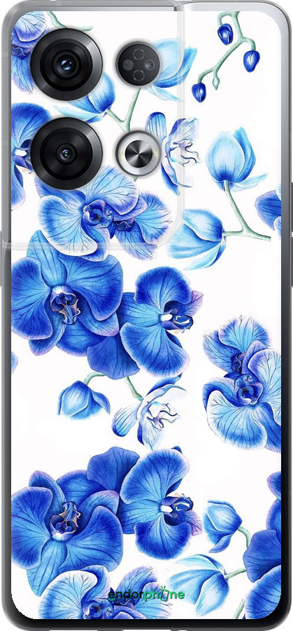Силиконовый чехол Голубые орхидеи для Oppo Reno8 Pro 5G - 4406u-2615 изображение 