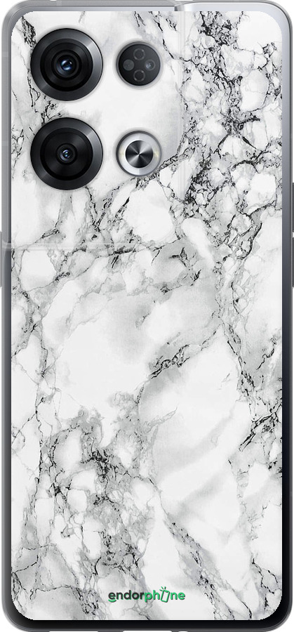 Силиконовый чехол Мрамор белый для Oppo Reno8 Pro 5G - 4480u-2615 изображение 