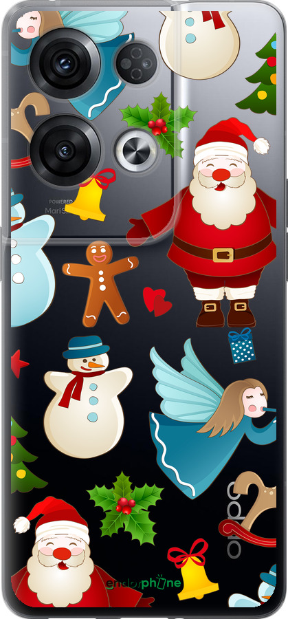 Силиконовый чехол Новогодний 1 для Oppo Reno8 Pro 5G - 4614u-2615 изображение 
