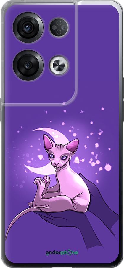 Силиконовый чехол Кот2 для Oppo Reno8 Pro 5G - 4676u-2615 изображение 