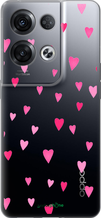 Силиконовый чехол Сердечки 2 для Oppo Reno8 Pro 5G - 4763u-2615 изображение 