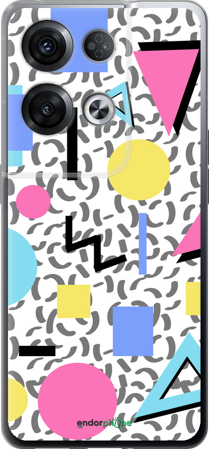 Силиконовый чехол Color shapes для Oppo Reno8 Pro 5G - 4893u-2615 изображение 