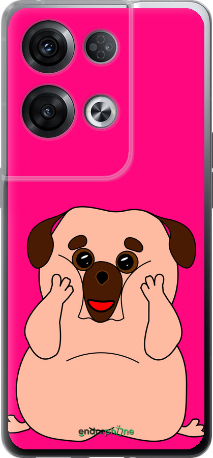 Силиконовый чехол Весёлый мопс для Oppo Reno8 Pro 5G - 4908u-2615 изображение 
