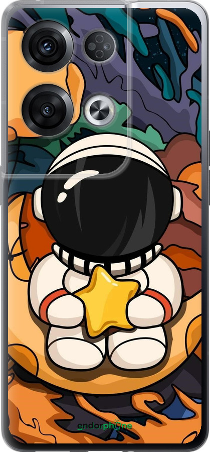 Силиконовый чехол Астронавт и звезда для Oppo Reno8 Pro 5G - 5326u-2615 изображение 