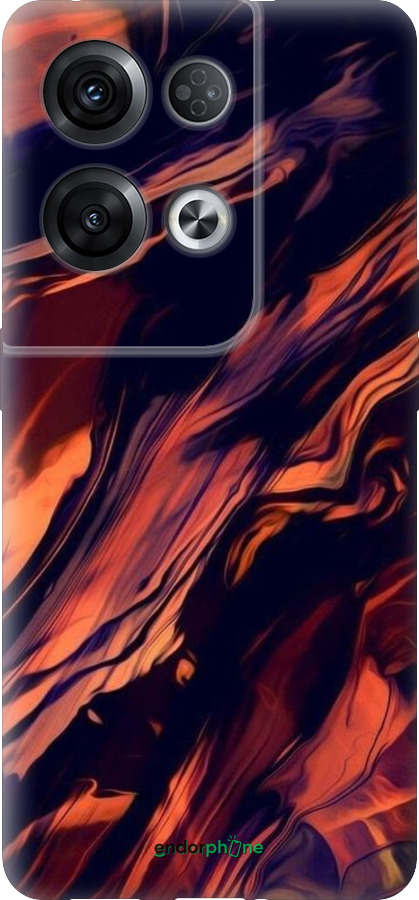 Силиконовый чехол Черно-оранжевая абстракция для Oppo Reno8 Pro 5G - 5340u-2615 изображение 