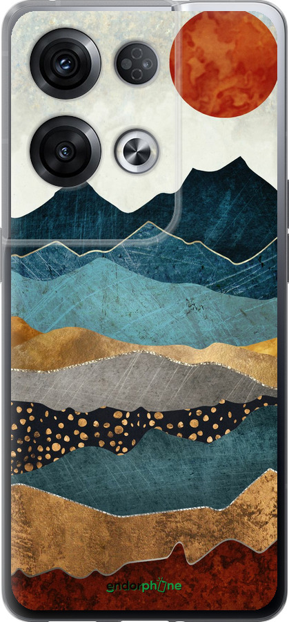 Силиконовый чехол Закат горы для Oppo Reno8 Pro 5G - 5434u-2615 изображение 