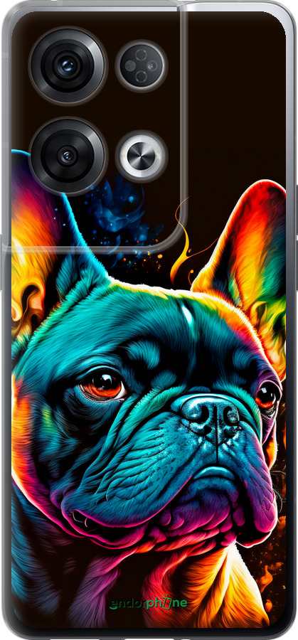 Силиконовый чехол Яркий бульдог для Oppo Reno8 Pro 5G - 5547u-2615 изображение 