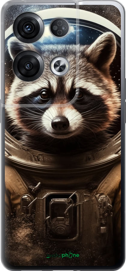 Силіконовий чехол Єнот-австронавт для Oppo Reno8 Pro 5G - 5581u-2615 изображение 