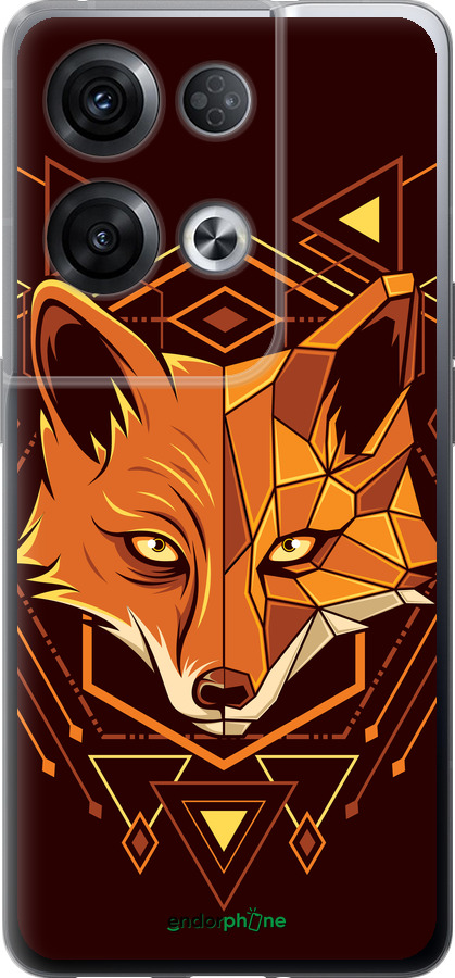 Силиконовый чехол Лиса геометрия для Oppo Reno8 Pro 5G - 5607u-2615 изображение 