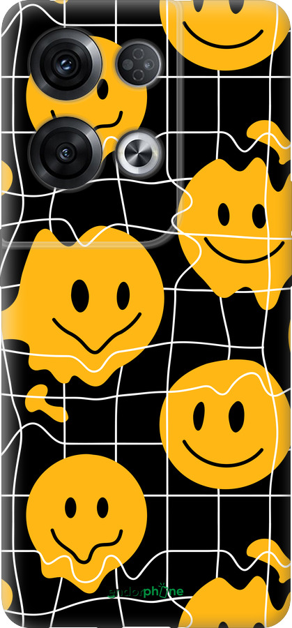 Силиконовый чехол Смайлы v3 для Oppo Reno8 Pro 5G - 5623u-2615 изображение 