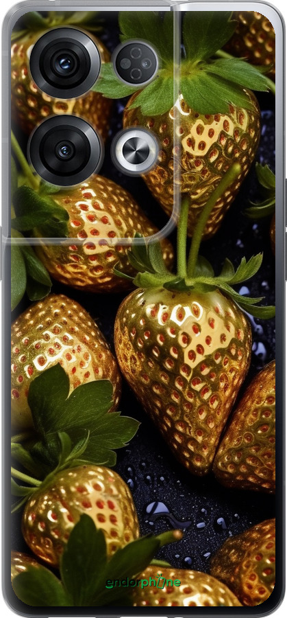 Силиконовый чехол Золотая клубника для Oppo Reno8 Pro 5G - 5637u-2615 изображение 