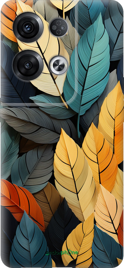 Силиконовый чехол Кольорове листя для Oppo Reno8 Pro 5G - 5644u-2615 изображение 