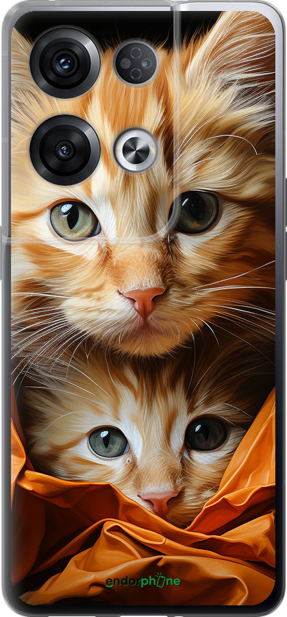 Силиконовый чехол Котики 2 для Oppo Reno8 Pro 5G - 5664u-2615 изображение 