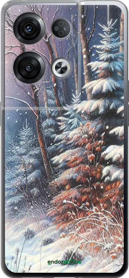 Силиконовый чехол Зимний пейзаж для Oppo Reno8 Pro 5G - 5814u-2615 изображение 
