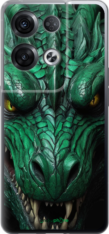 Силиконовый чехол Зелёный дракон v2 для Oppo Reno8 Pro 5G - 5817u-2615 изображение 