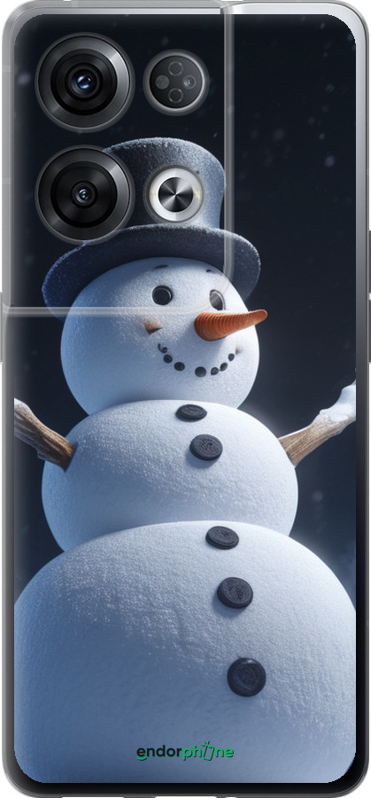 Силиконовый чехол Снеговик для Oppo Reno8 Pro 5G - 5826u-2615 изображение 