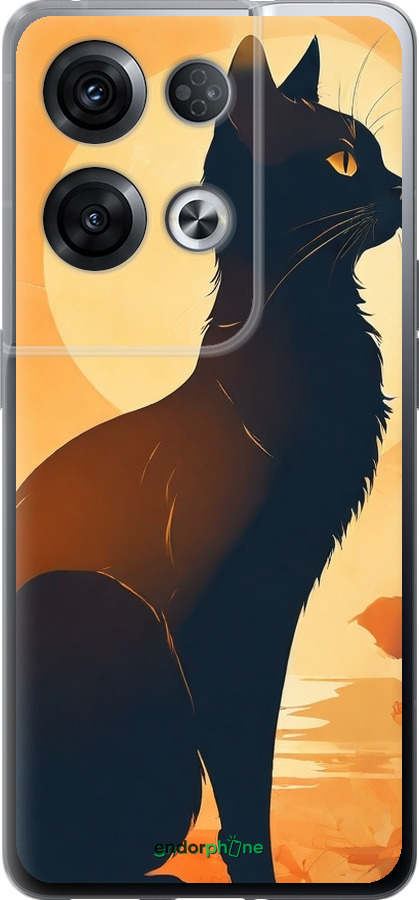 Силиконовый чехол Черная кошка v2 для Oppo Reno8 Pro 5G - 5830u-2615 изображение 