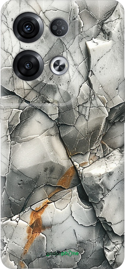 Силиконовый чехол Серый мрамор для Oppo Reno8 Pro 5G - 6041u-2615 изображение 