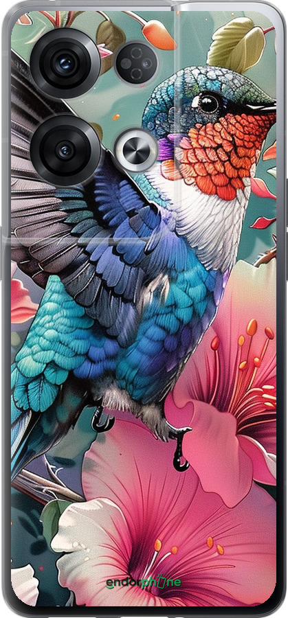 Силиконовый чехол Сказочная колибри для Oppo Reno8 Pro 5G - 6051u-2615 изображение 