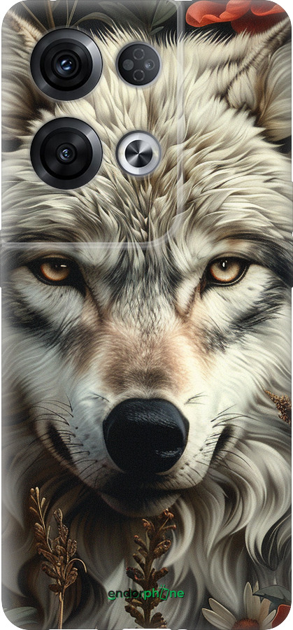 Силиконовый чехол Волчий взгляд для Oppo Reno8 Pro 5G - 6066u-2615 изображение 