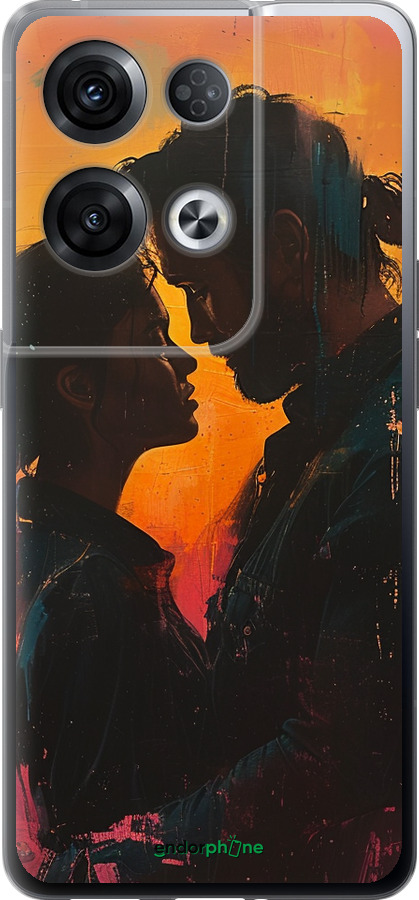 Силиконовый чехол Любовь на полотне для Oppo Reno8 Pro 5G - 6067u-2615 изображение 