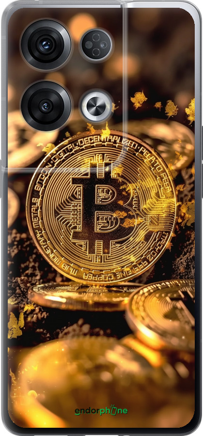 Силіконовий чехол Золота лихоманка біткойна для Oppo Reno8 Pro 5G - 6089u-2615 изображение 