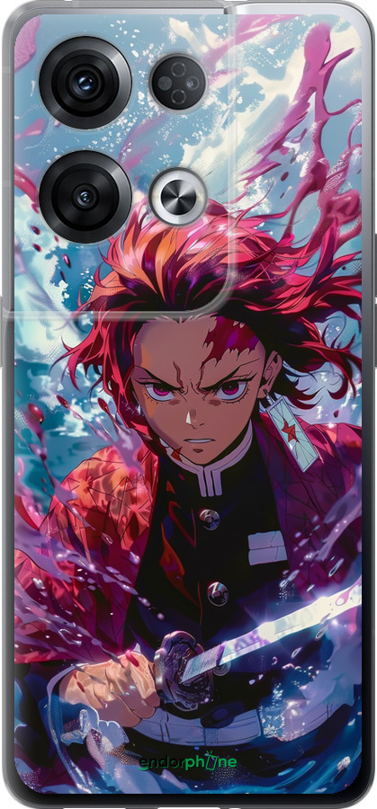 Силіконовий чехол Танджиро Камадо: Клинок, що розсікає демонів для Oppo Reno8 Pro 5G - 6111u-2615 изображение 