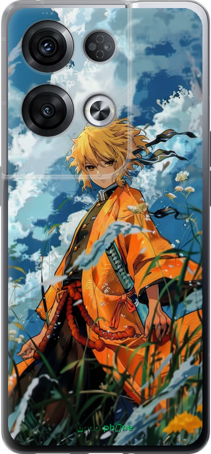 Силиконовый чехол Zenitsu Agatsuma для Oppo Reno8 Pro 5G - 6117u-2615 изображение 